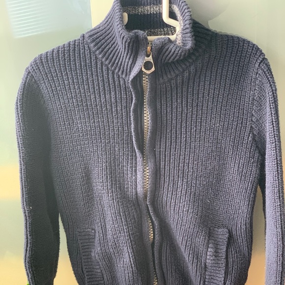 Zara Mock Neck Blue Zipper Sweater - Picture 1 of 3